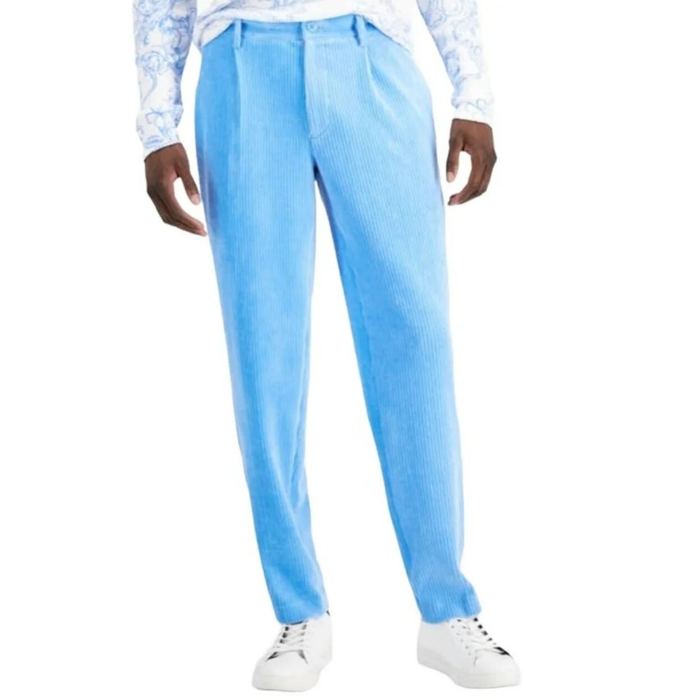 INC International Concepts Mens Sweet Tooth Corduroy Pants Blue XL 100135417